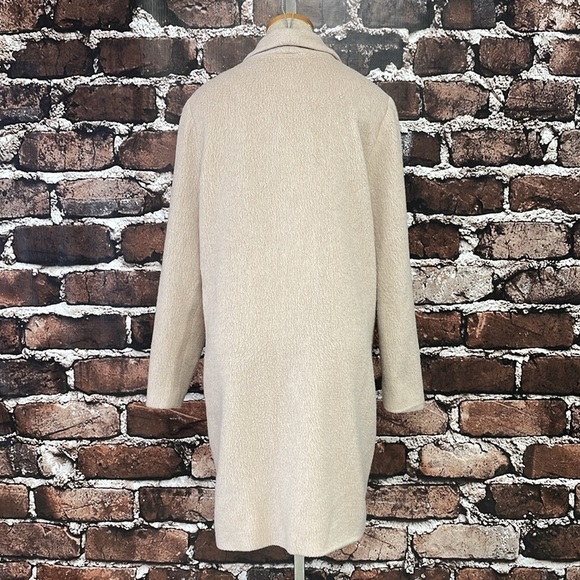 Waverly Grey libērant Pea Coat Womens 8 Cream Collar Button Textured Long Jacket - Picture 11 of 14